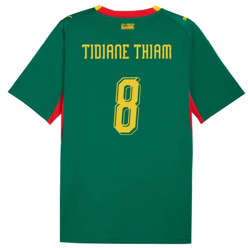 Danxen Niño Camiseta Senegal Cheikh Tidiane Thiam #8 Verde Amarillo Rojo 2ª Equipación 26-28 La Camisa México