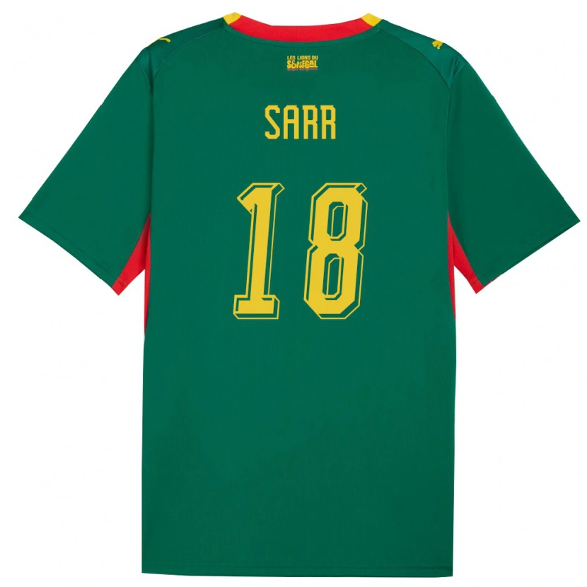 Danxen Niño Camiseta Senegal Ismaïla Sarr #18 Verde Amarillo Rojo 2ª Equipación 26-28 La Camisa México