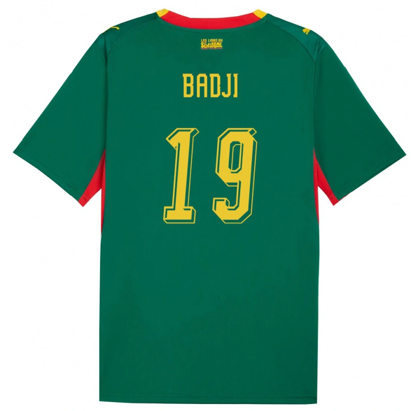 Danxen Niño Camiseta Senegal Youssouph Badji #19 Verde Amarillo Rojo 2ª Equipación 26-28 La Camisa México