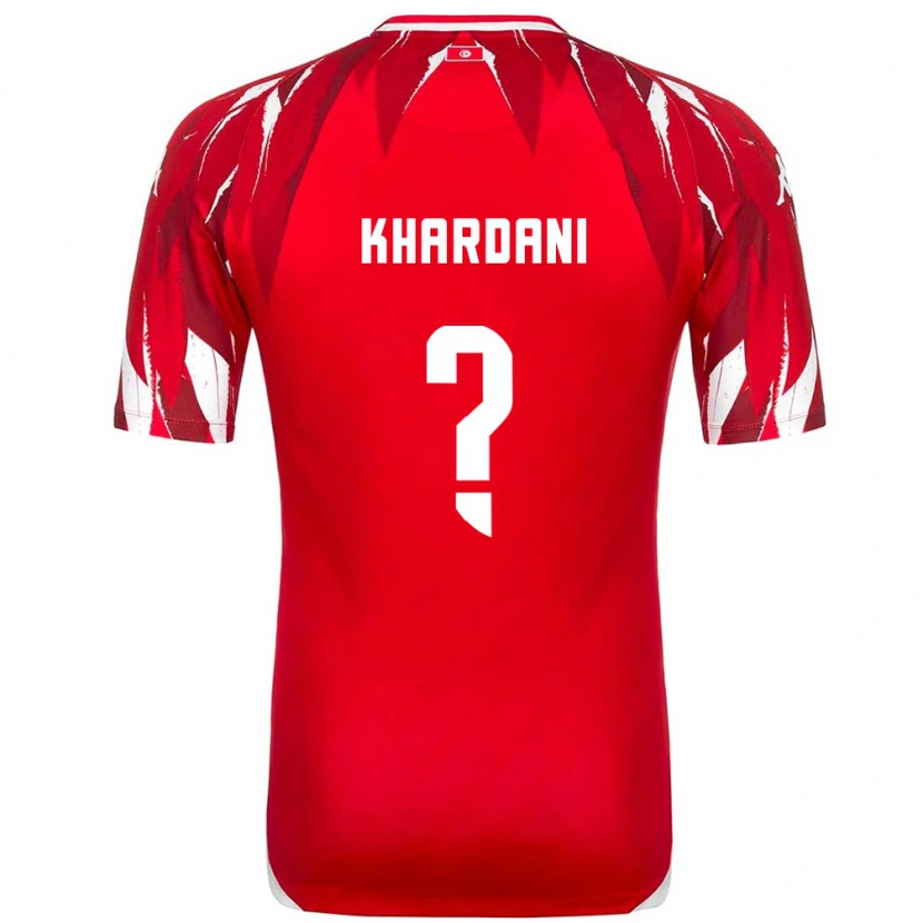 Danxen Niño Camiseta Túnez Anas Khardani #0 Rojo Blanco 2ª Equipación 26-28 La Camisa México