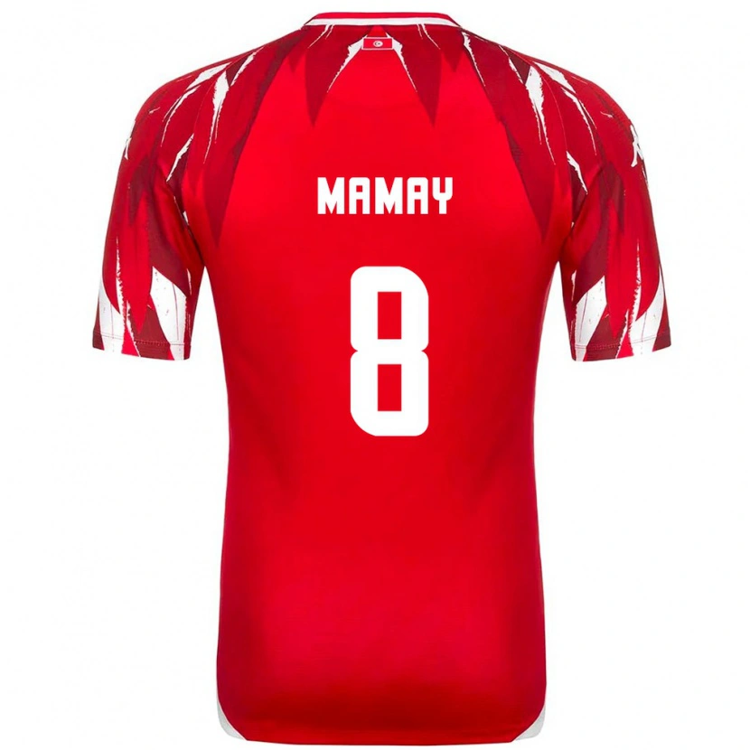 Danxen Niño Camiseta Túnez Sabrine Mamay #8 Rojo Blanco 2ª Equipación 26-28 La Camisa México