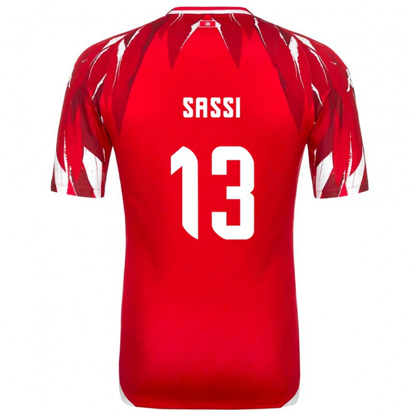 Danxen Niño Camiseta Túnez Ferjani Sassi #13 Rojo Blanco 2ª Equipación 26-28 La Camisa México