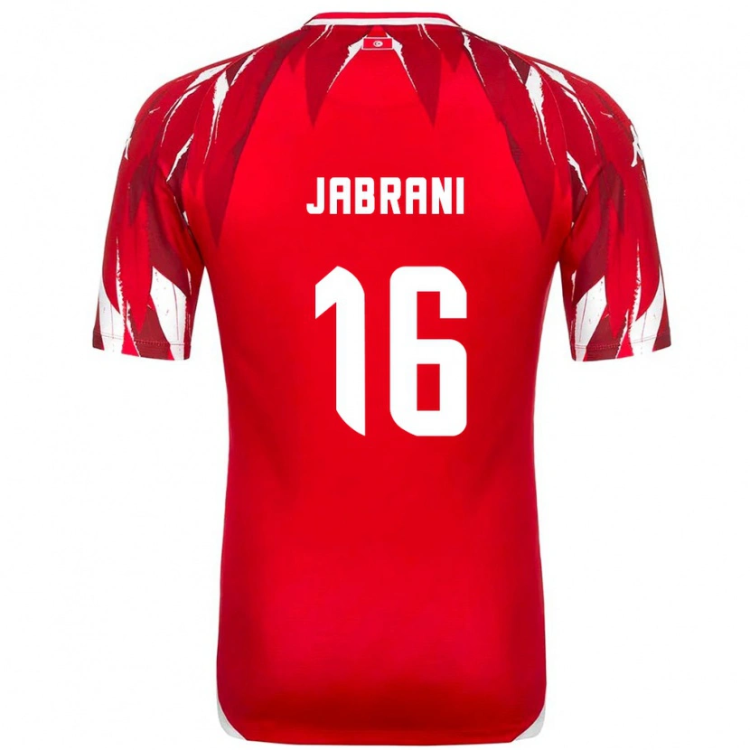 Danxen Niño Camiseta Túnez Soulaima Jabrani #16 Rojo Blanco 2ª Equipación 26-28 La Camisa México