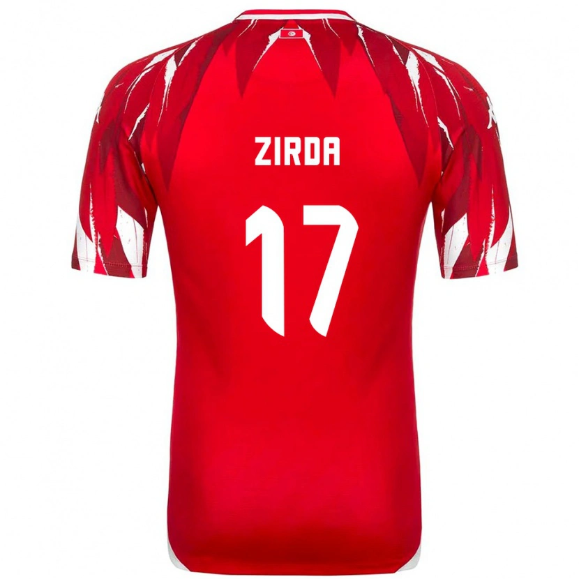 Danxen Niño Camiseta Túnez Yannis Zirda #17 Rojo Blanco 2ª Equipación 26-28 La Camisa México