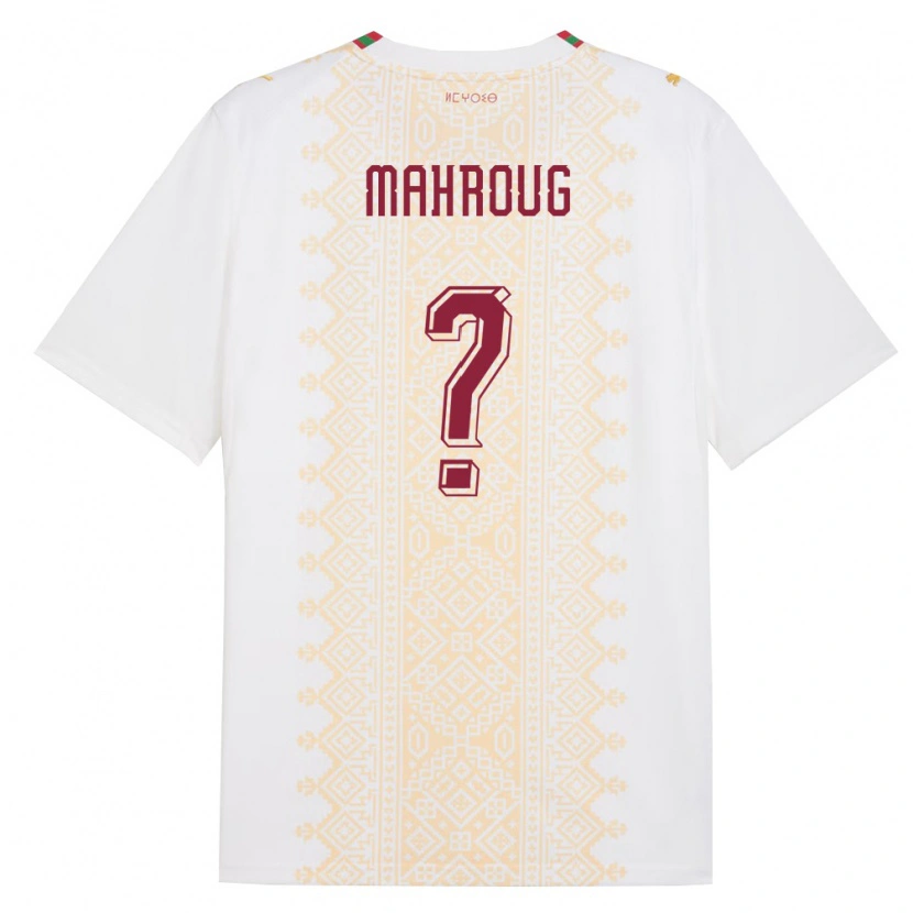 Danxen Niño Camiseta Marruecos Amine Mahroug #0 Blanco Oro Rojo 2ª Equipación 26-28 La Camisa México