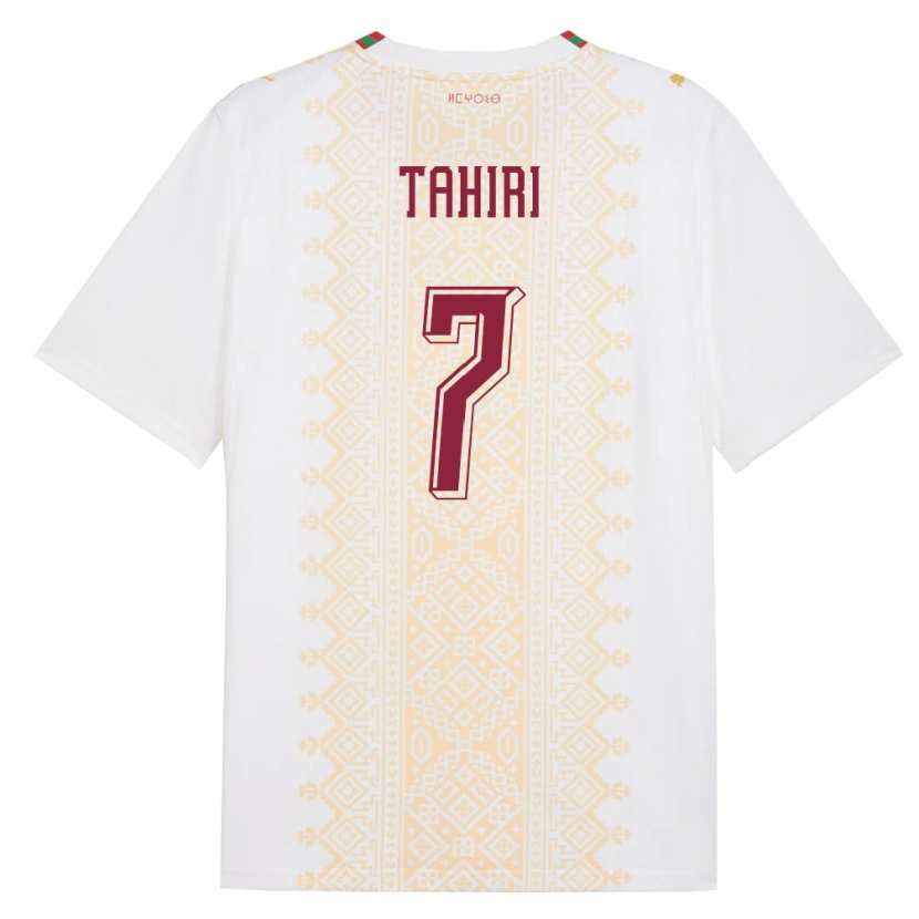 Danxen Niño Camiseta Marruecos Youssef Tahiri #7 Blanco Oro Rojo 2ª Equipación 26-28 La Camisa México