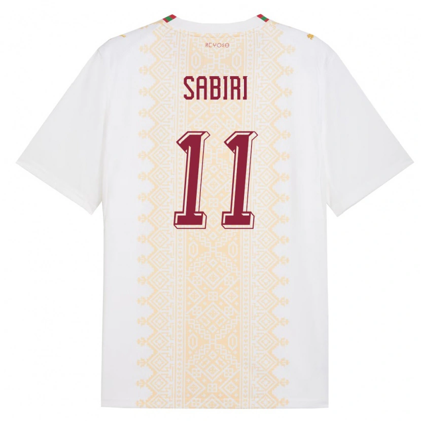 Danxen Niño Camiseta Marruecos Abdelhamid Sabiri #11 Blanco Oro Rojo 2ª Equipación 26-28 La Camisa México