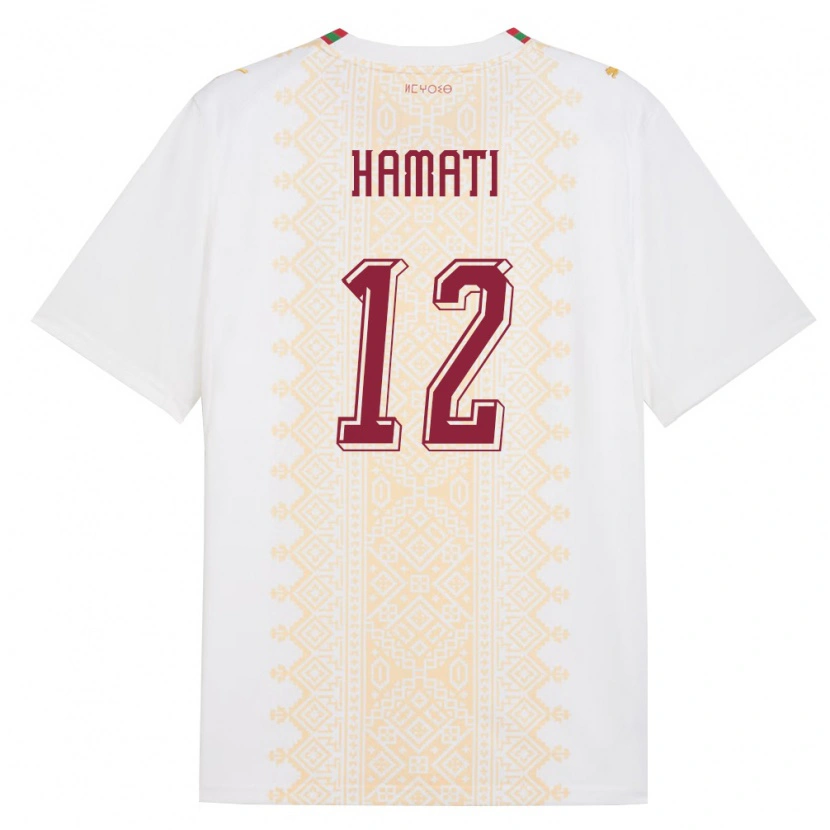 Danxen Niño Camiseta Marruecos Farouk Hamati #12 Blanco Oro Rojo 2ª Equipación 26-28 La Camisa México