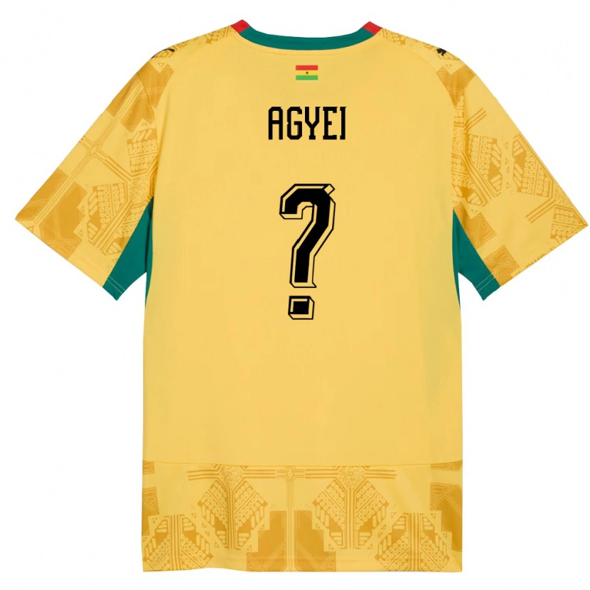 Danxen Niño Camiseta Ghana Dan Agyei #0 Amarillo Rojo Negro 2ª Equipación 26-28 La Camisa México