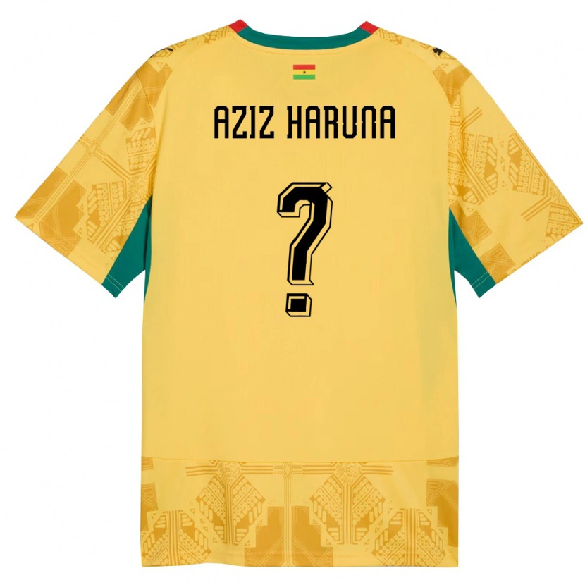 Danxen Niño Camiseta Ghana Dari Aziz Haruna #0 Amarillo Rojo Negro 2ª Equipación 26-28 La Camisa México