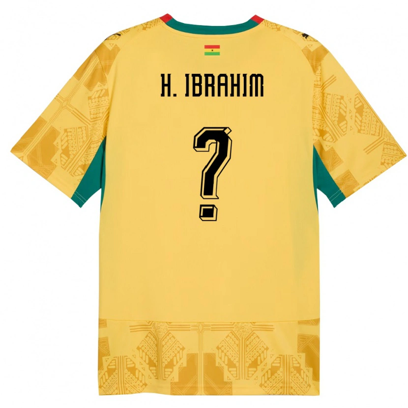 Danxen Niño Camiseta Ghana Hafiz Ibrahim #0 Amarillo Rojo Negro 2ª Equipación 26-28 La Camisa México