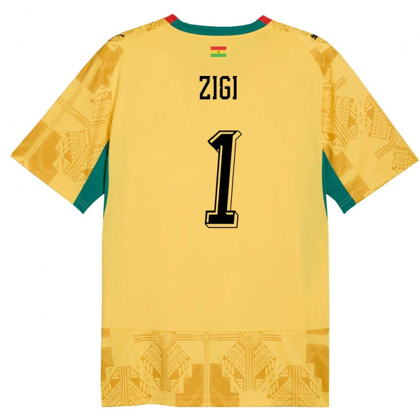 Danxen Niño Camiseta Ghana Lawrence Ati Zigi #1 Amarillo Rojo Negro 2ª Equipación 26-28 La Camisa México