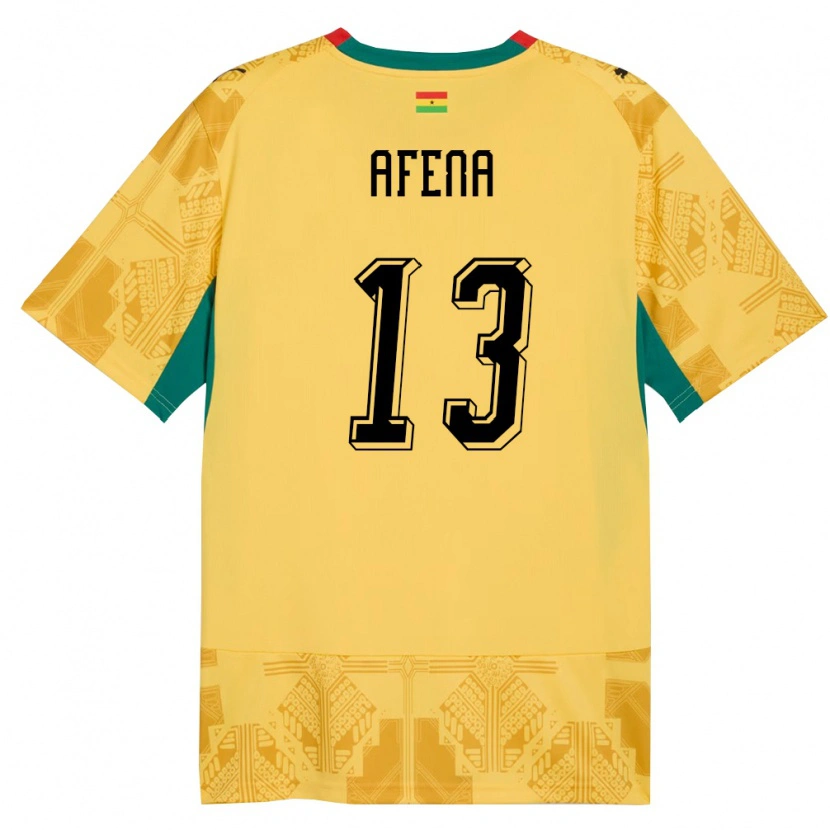 Danxen Niño Camiseta Ghana Felix Afena-Gyan #13 Amarillo Rojo Negro 2ª Equipación 26-28 La Camisa México