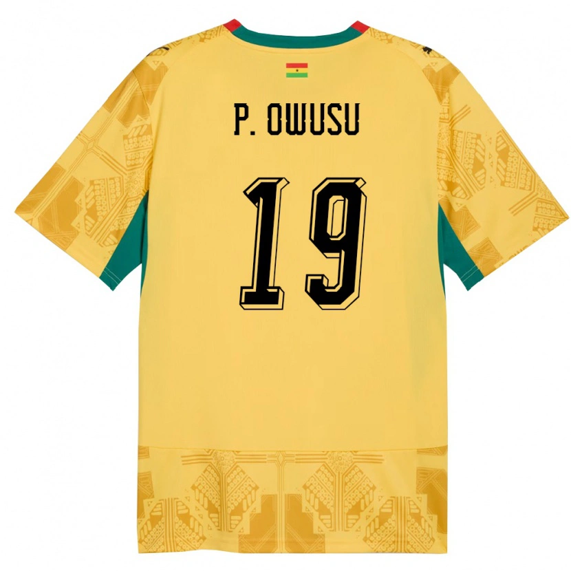 Danxen Niño Camiseta Ghana Prince Owusu #19 Amarillo Rojo Negro 2ª Equipación 26-28 La Camisa México