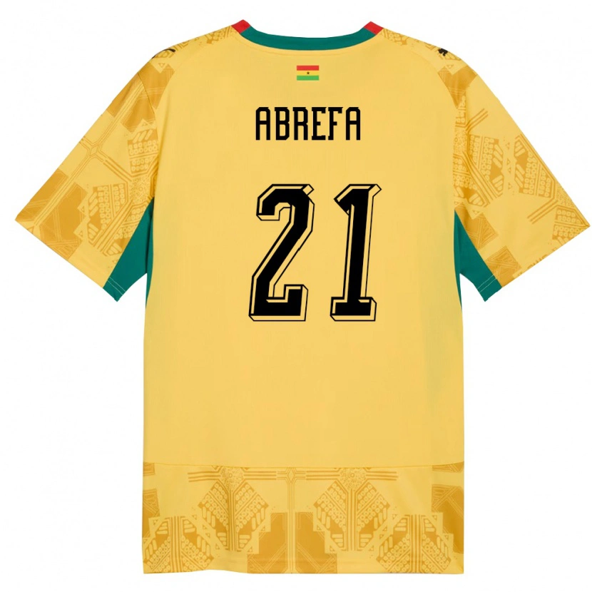 Danxen Niño Camiseta Ghana Kelvin Abrefa #21 Amarillo Rojo Negro 2ª Equipación 26-28 La Camisa México
