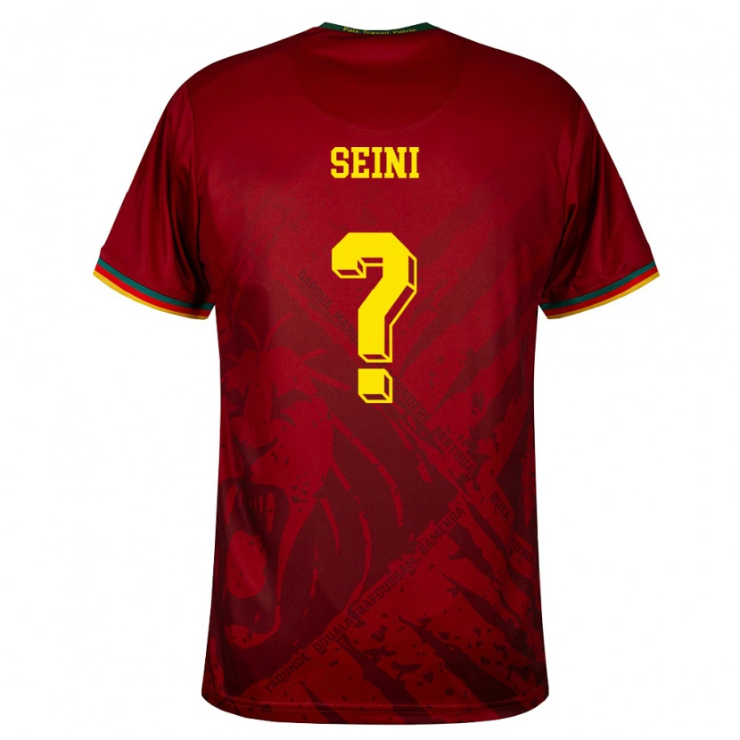 Danxen Niño Camiseta Camerún Ahmadou Seini #0 Rojo Oscuro Verde Amarillo 2ª Equipación 26-28 La Camisa México