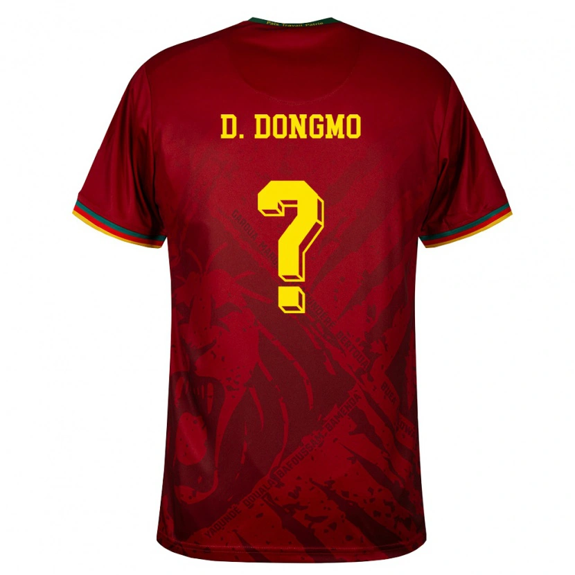 Danxen Niño Camiseta Camerún Danel Dongmo #0 Rojo Oscuro Verde Amarillo 2ª Equipación 26-28 La Camisa México