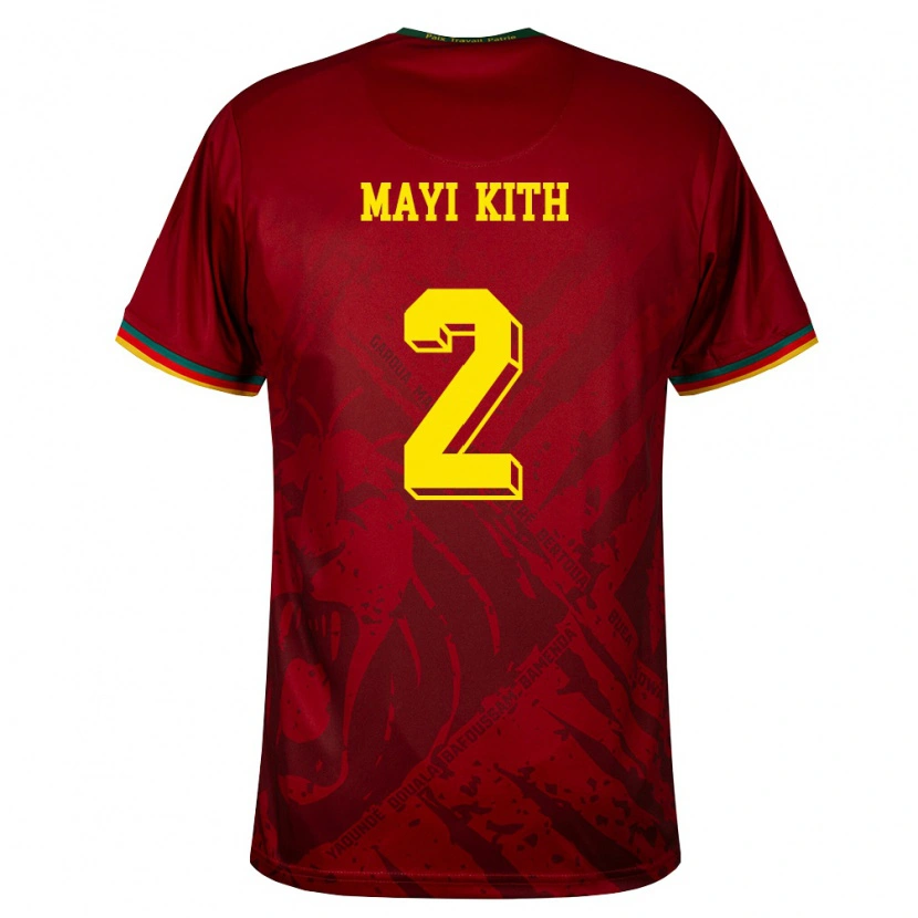 Danxen Niño Camiseta Camerún Easther Mayi Kith #2 Rojo Oscuro Verde Amarillo 2ª Equipación 26-28 La Camisa México
