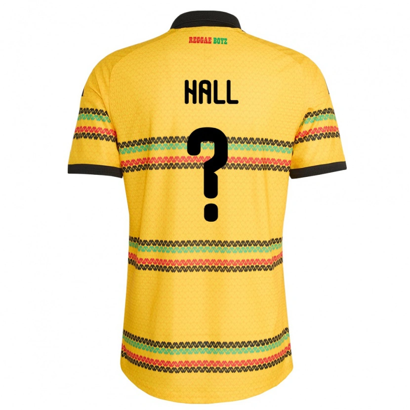 Danxen Hombre Camiseta Jamaica Tyrese Hall #0 Amarillo Negro Verde 1ª Equipación 26-28 La Camisa México