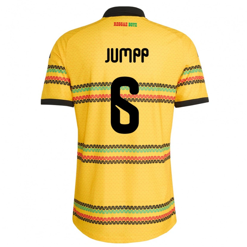 Danxen Hombre Camiseta Jamaica Owen Jumpp #6 Amarillo Negro Verde 1ª Equipación 26-28 La Camisa México