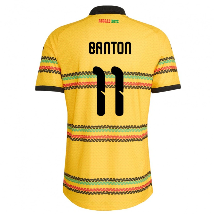 Danxen Hombre Camiseta Jamaica Kenoy Banton #11 Amarillo Negro Verde 1ª Equipación 26-28 La Camisa México