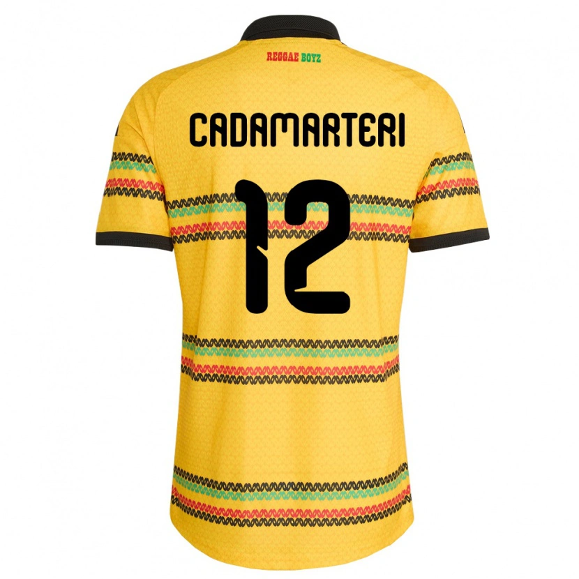 Danxen Hombre Camiseta Jamaica Bailey Cadamarteri #12 Amarillo Negro Verde 1ª Equipación 26-28 La Camisa México