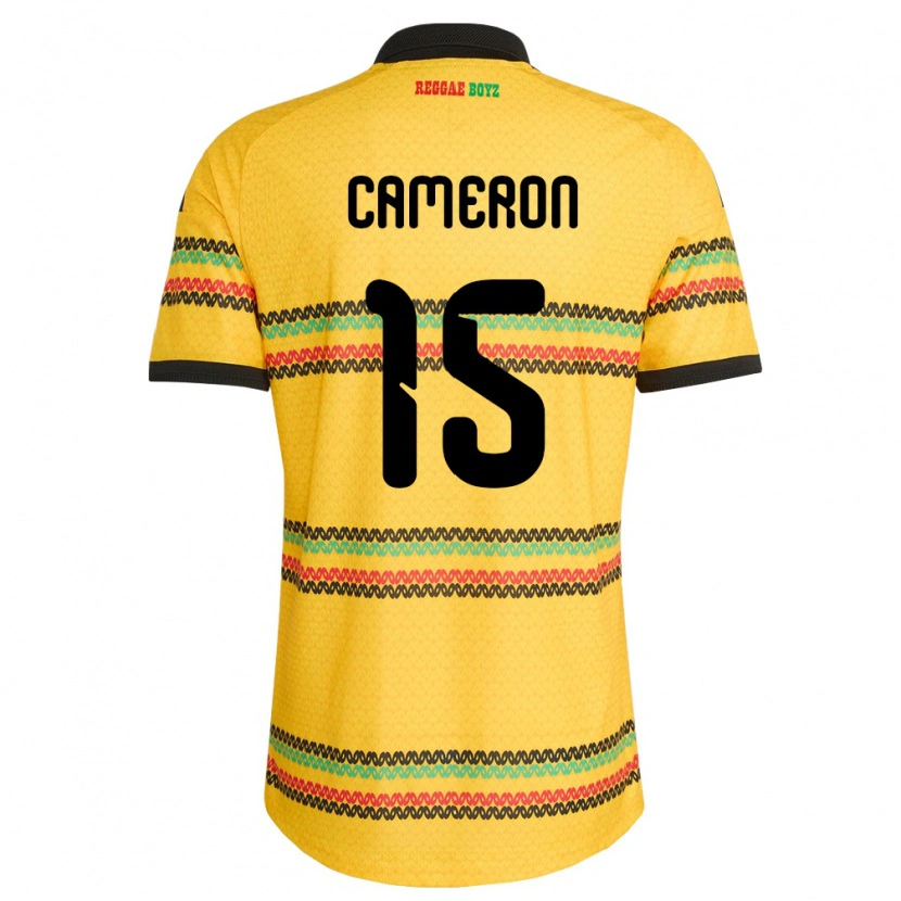 Danxen Hombre Camiseta Jamaica Tiffany Cameron #15 Amarillo Negro Verde 1ª Equipación 26-28 La Camisa México