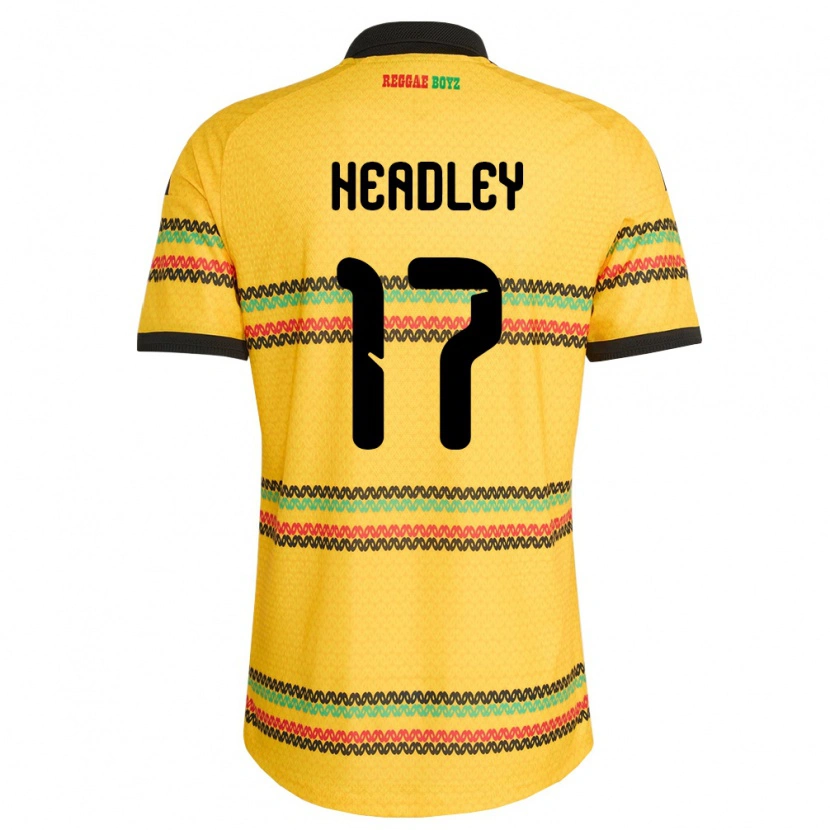 Danxen Hombre Camiseta Jamaica Santana Headley #17 Amarillo Negro Verde 1ª Equipación 26-28 La Camisa México