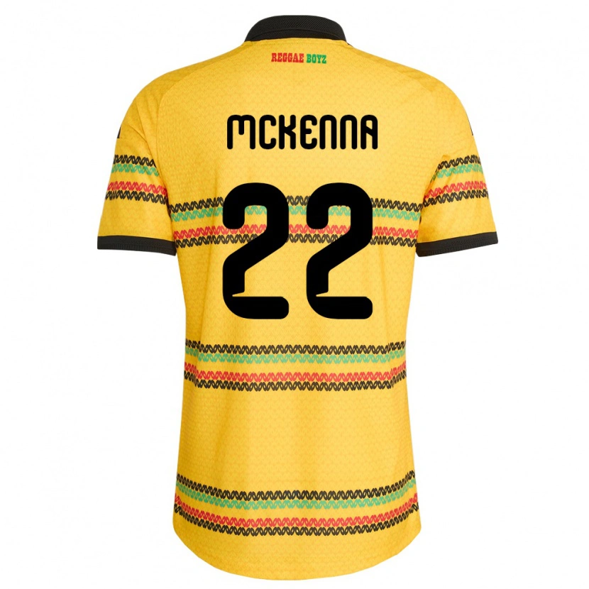 Danxen Hombre Camiseta Jamaica Kayla Mckenna #22 Amarillo Negro Verde 1ª Equipación 26-28 La Camisa México