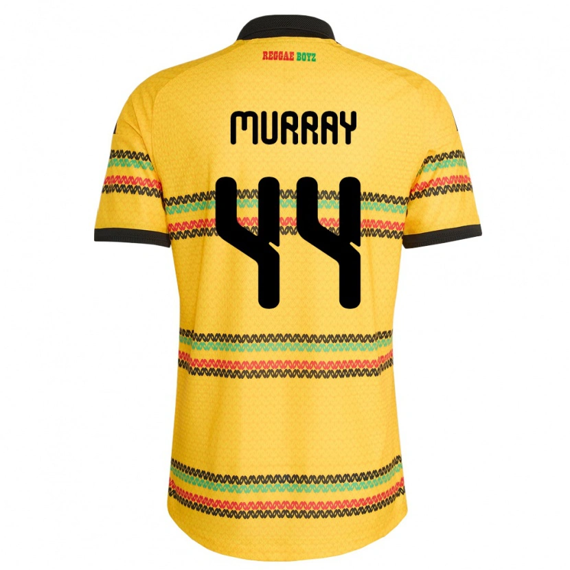 Danxen Hombre Camiseta Jamaica Satara Murray #44 Amarillo Negro Verde 1ª Equipación 26-28 La Camisa México