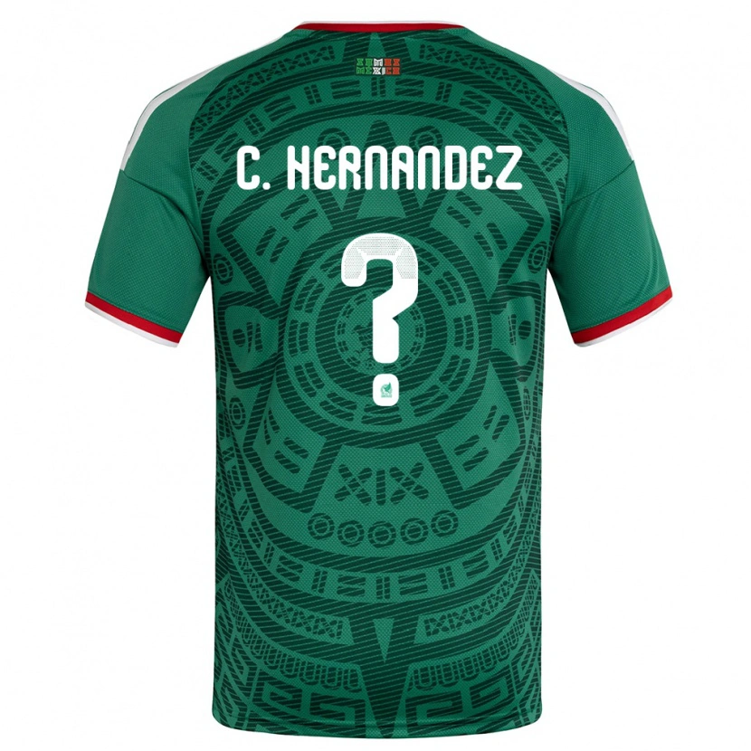 Danxen Hombre Camiseta México Cristóbal Hernández #0 Verde Blanco Rojo 1ª Equipación 26-28 La Camisa México