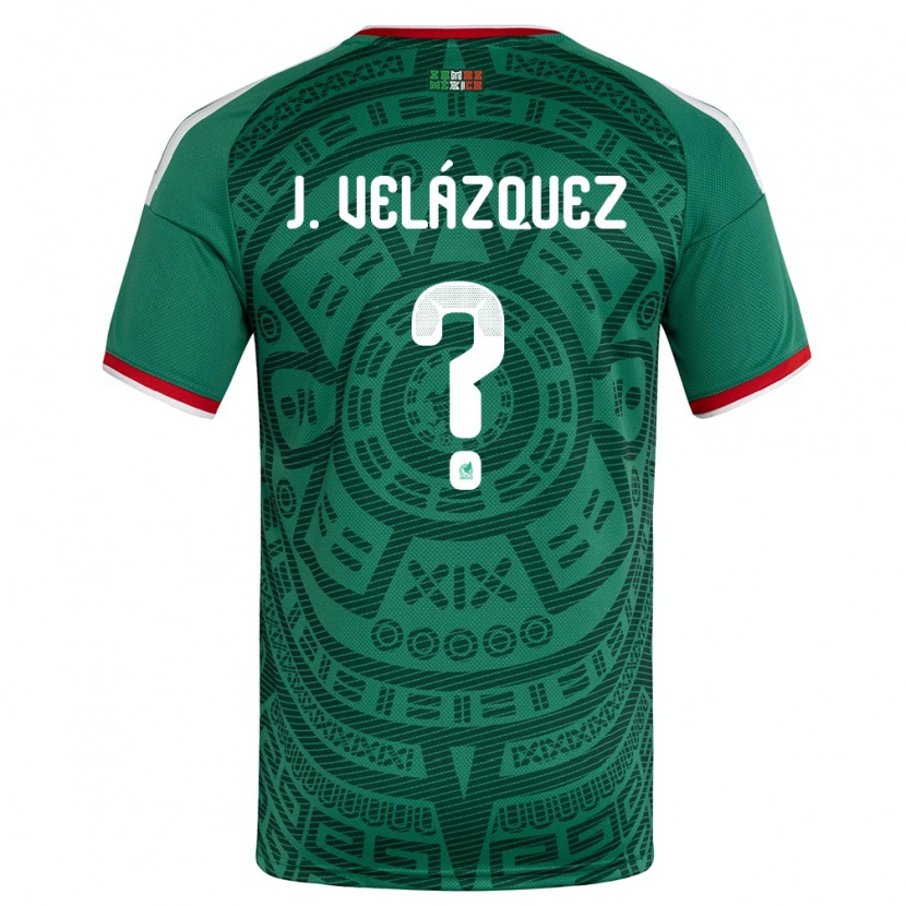 Danxen Hombre Camiseta México José Velázquez #0 Verde Blanco Rojo 1ª Equipación 26-28 La Camisa México