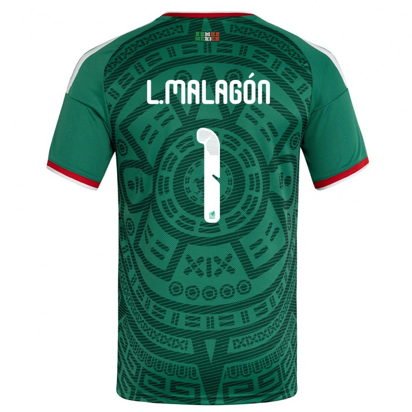 Danxen Hombre Camiseta México Luis Malagón #1 Verde Blanco Rojo 1ª Equipación 26-28 La Camisa México