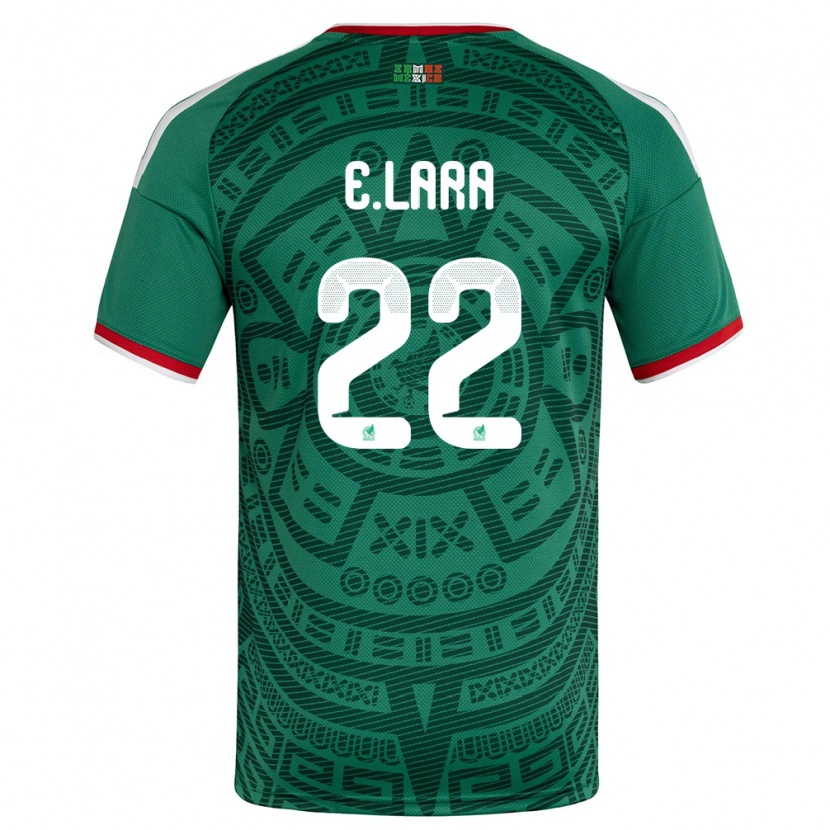 Danxen Hombre Camiseta México Emilio Lara #22 Verde Blanco Rojo 1ª Equipación 26-28 La Camisa México