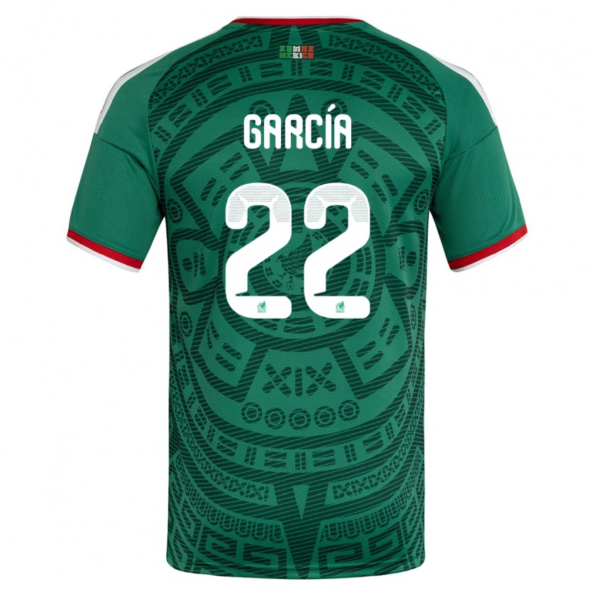 Danxen Hombre Camiseta México Diana Garcia #22 Verde Blanco Rojo 1ª Equipación 26-28 La Camisa México
