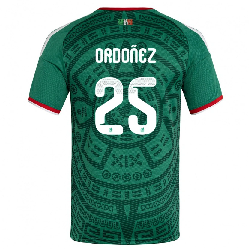 Danxen Hombre Camiseta México Diana Ordonez #25 Verde Blanco Rojo 1ª Equipación 26-28 La Camisa México