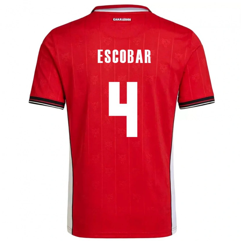 Danxen Hombre Camiseta Panamá Fidel Escobar #4 Rojo Marrón Blanco 1ª Equipación 26-28 La Camisa México