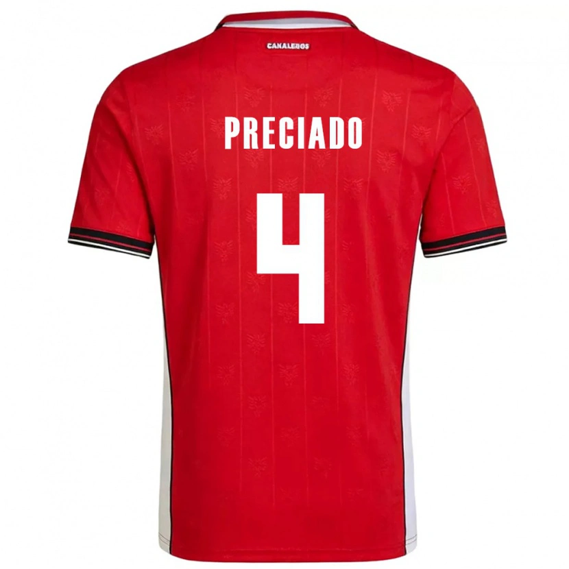 Danxen Hombre Camiseta Panamá Jose Preciado #4 Rojo Marrón Blanco 1ª Equipación 26-28 La Camisa México