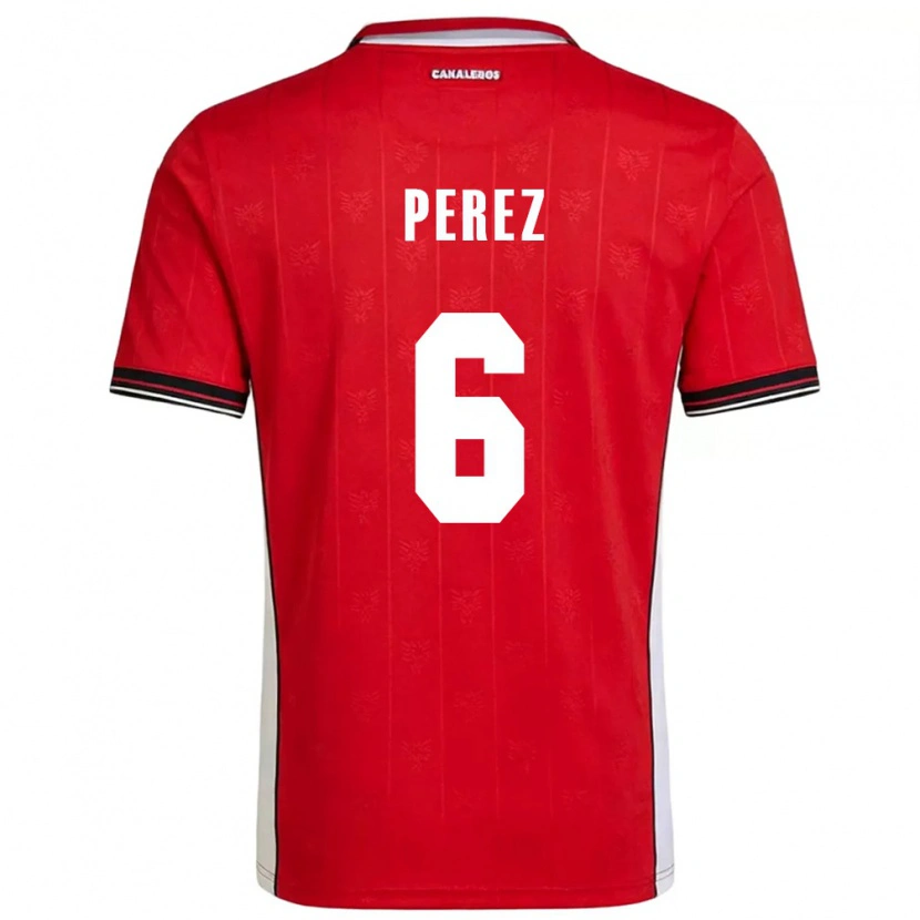 Danxen Hombre Camiseta Panamá Blas Pérez Jr. #6 Rojo Marrón Blanco 1ª Equipación 26-28 La Camisa México
