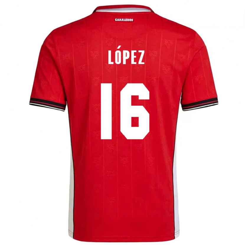 Danxen Hombre Camiseta Panamá Estevis López #16 Rojo Marrón Blanco 1ª Equipación 26-28 La Camisa México