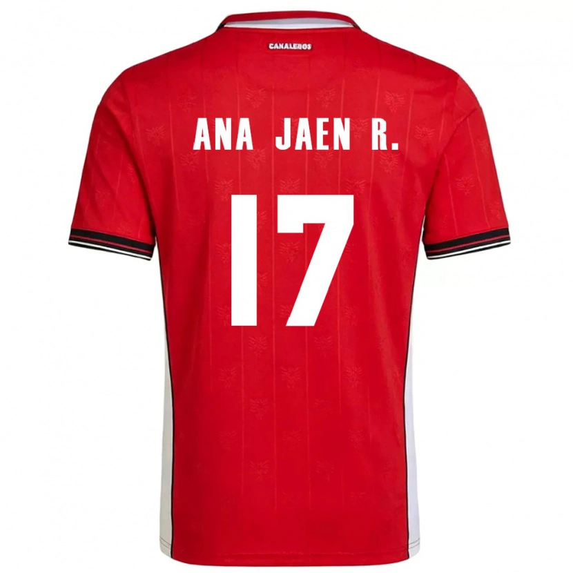 Danxen Hombre Camiseta Panamá Ana Jaén Rodríguez #17 Rojo Marrón Blanco 1ª Equipación 26-28 La Camisa México