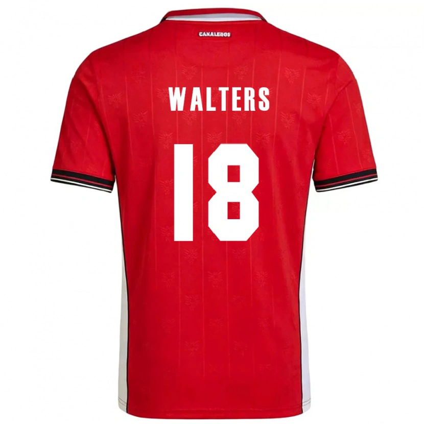 Danxen Hombre Camiseta Panamá Kairo Walters #18 Rojo Marrón Blanco 1ª Equipación 26-28 La Camisa México