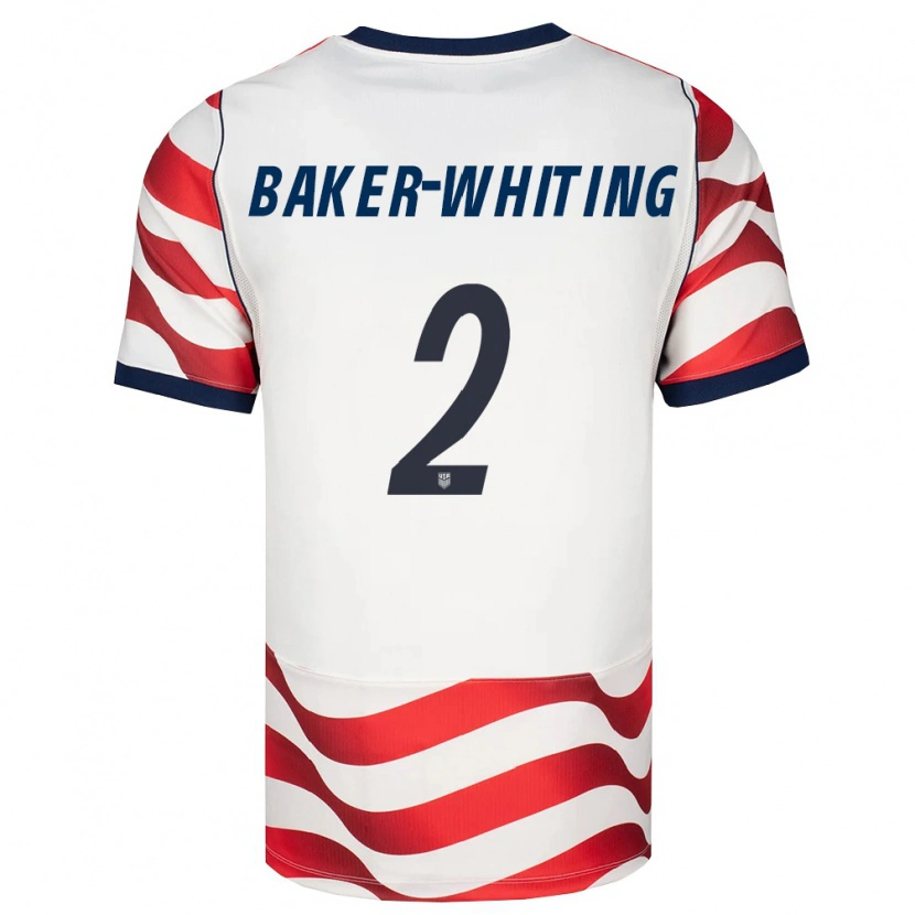 Danxen Hombre Camiseta Estados Unidos Reed Baker-Whiting #2 Rojo Blanco Negro 1ª Equipación 26-28 La Camisa México