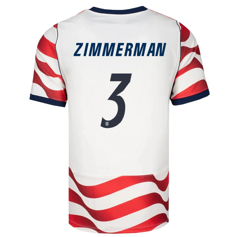 Danxen Hombre Camiseta Estados Unidos Walker Zimmerman #3 Rojo Blanco Negro 1ª Equipación 26-28 La Camisa México