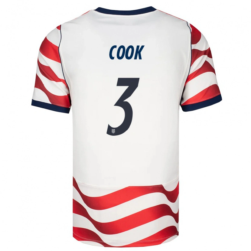 Danxen Hombre Camiseta Estados Unidos Alana Cook #3 Rojo Blanco Negro 1ª Equipación 26-28 La Camisa México