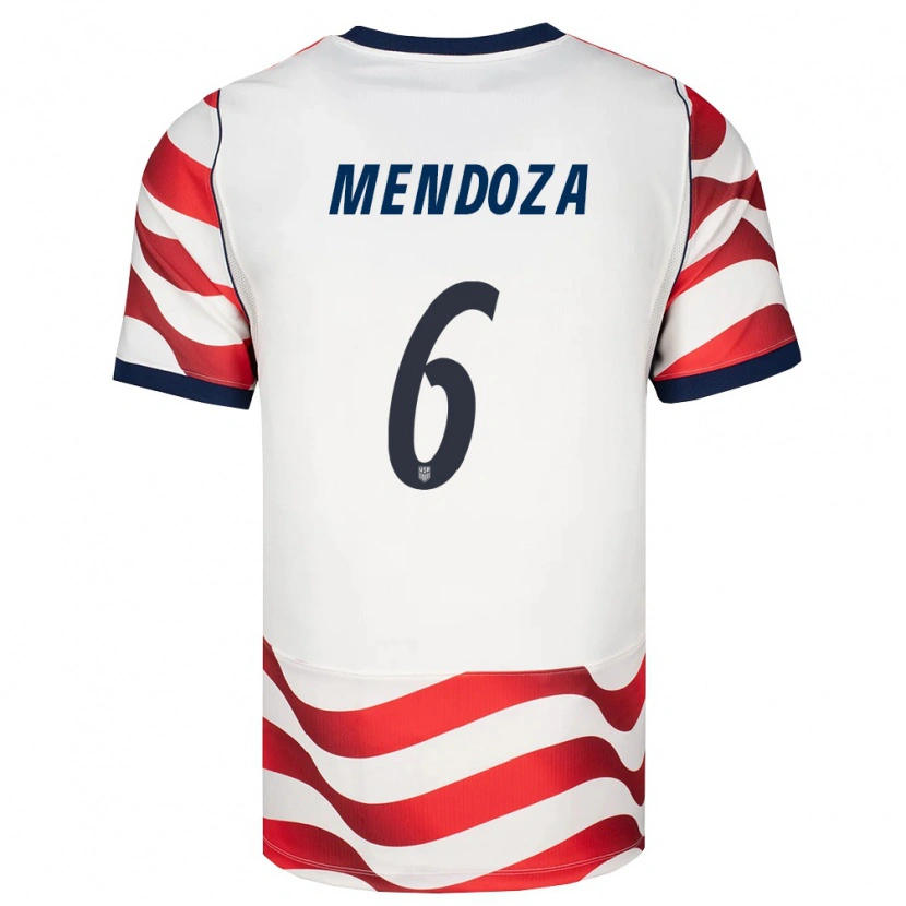 Danxen Hombre Camiseta Estados Unidos Edwyn Mendoza #6 Rojo Blanco Negro 1ª Equipación 26-28 La Camisa México