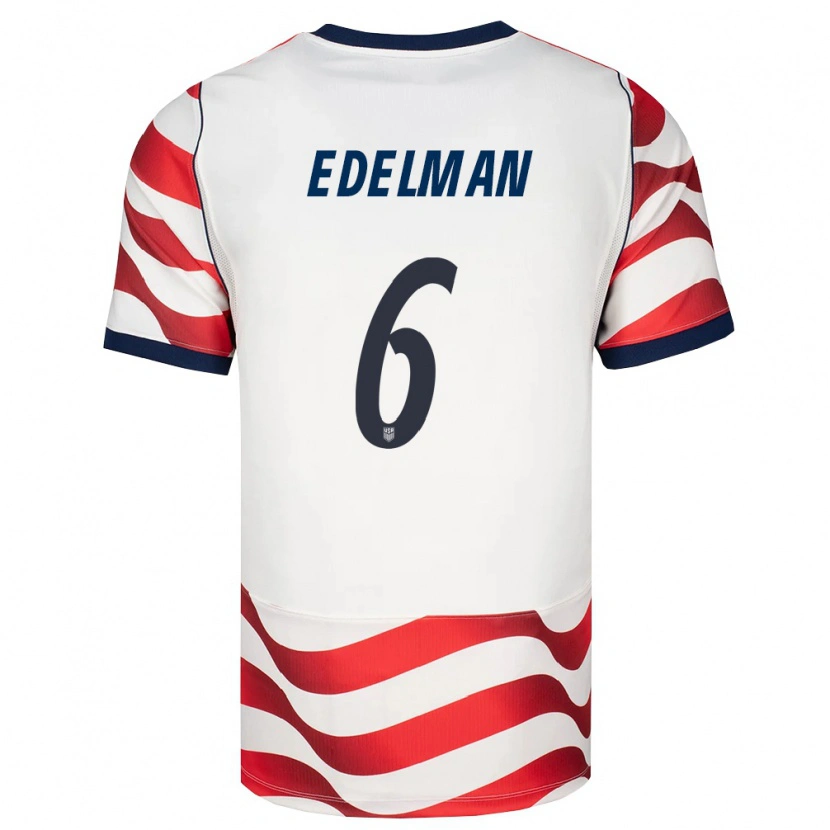 Danxen Hombre Camiseta Estados Unidos Daniel Edelman #6 Rojo Blanco Negro 1ª Equipación 26-28 La Camisa México