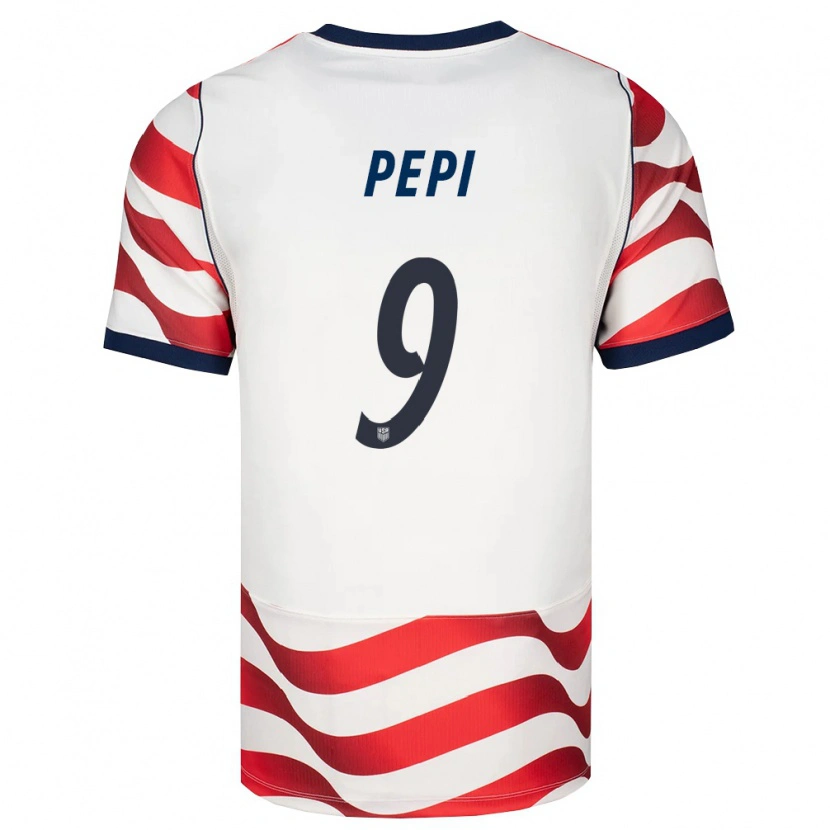 Danxen Hombre Camiseta Estados Unidos Ricardo Pepi #9 Rojo Blanco Negro 1ª Equipación 26-28 La Camisa México
