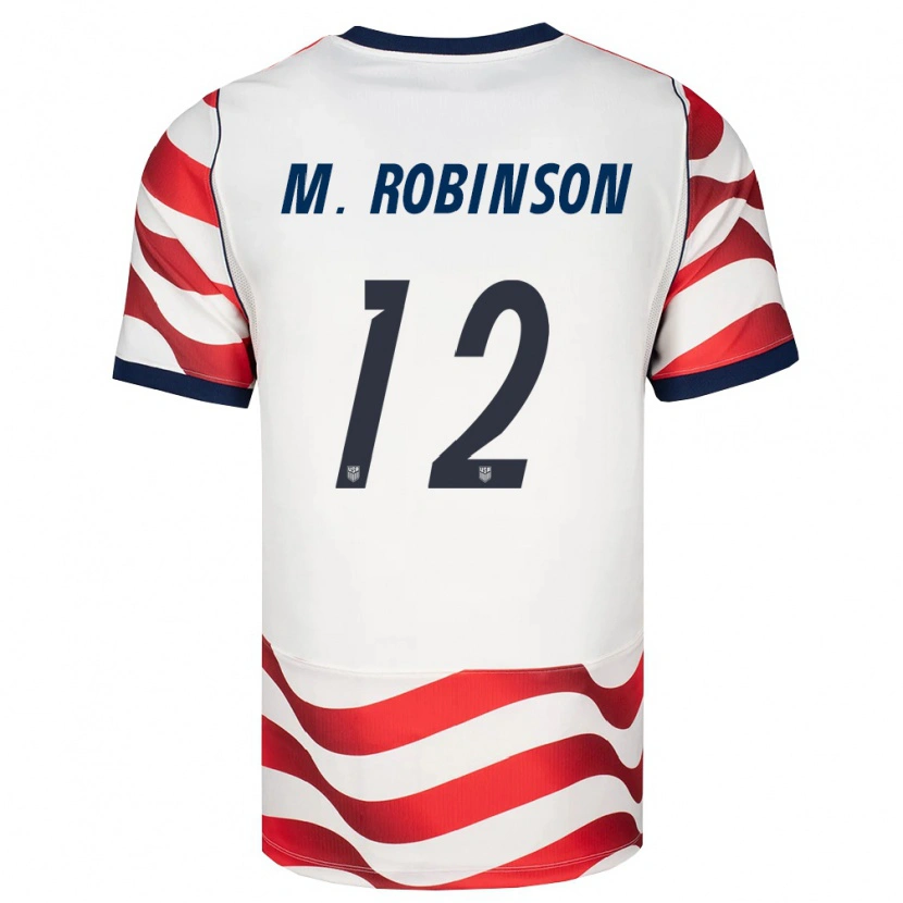Danxen Hombre Camiseta Estados Unidos Miles Robinson #12 Rojo Blanco Negro 1ª Equipación 26-28 La Camisa México
