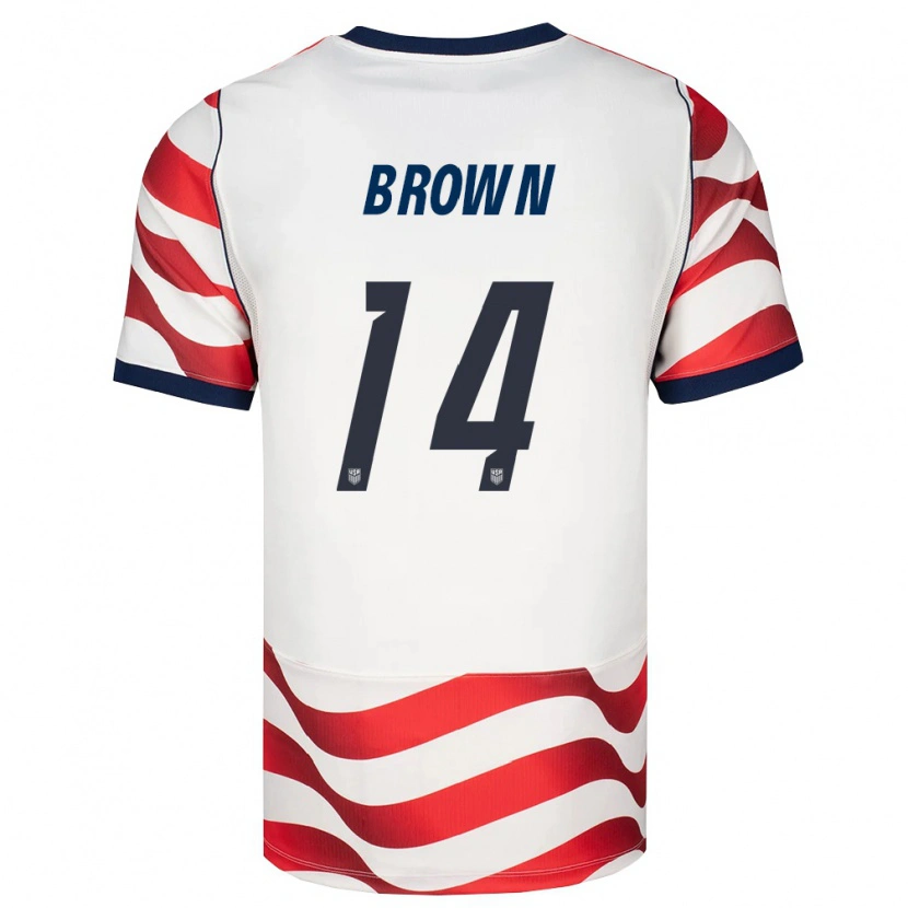 Danxen Hombre Camiseta Estados Unidos Tristan Brown #14 Rojo Blanco Negro 1ª Equipación 26-28 La Camisa México